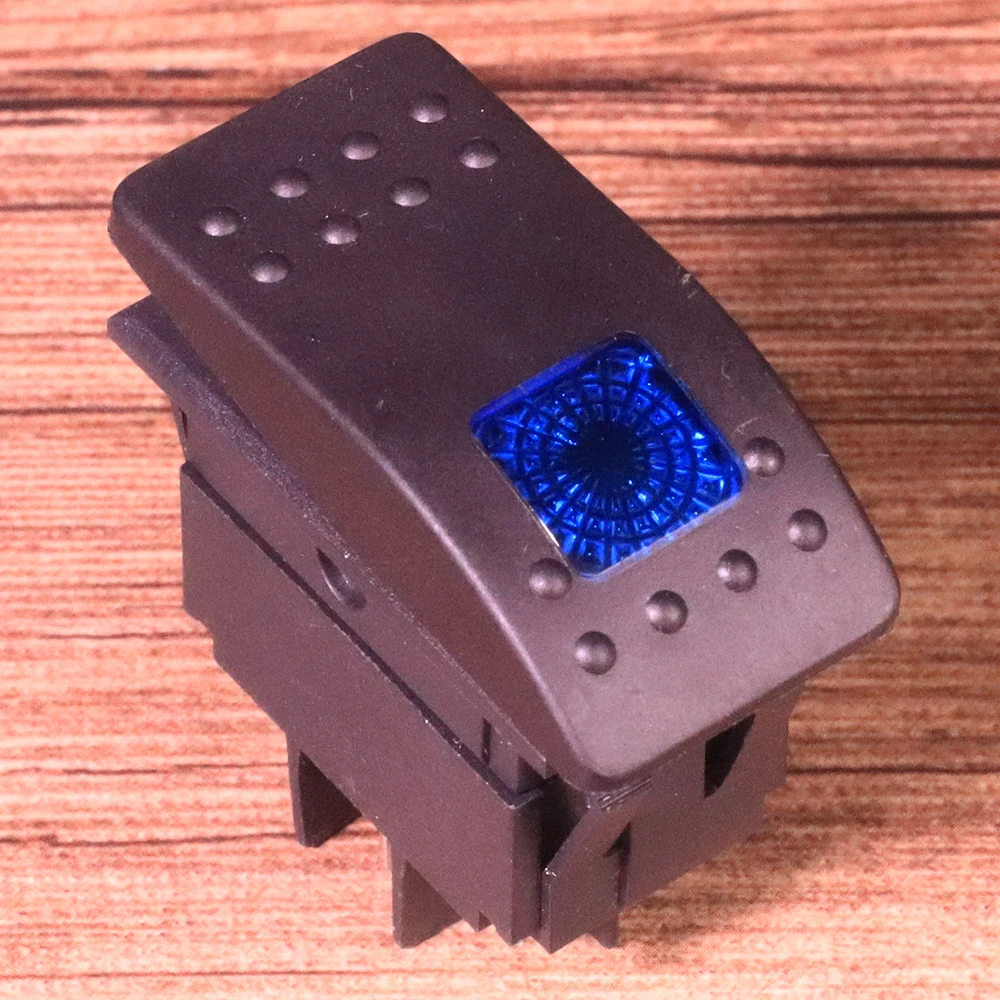 4 Pin 12V 20A Blue Green Red Orange LED Light Rocker Switch Panel ONOFF Button LED Light Fit for Car Boat Buses Motorcycles  (4)