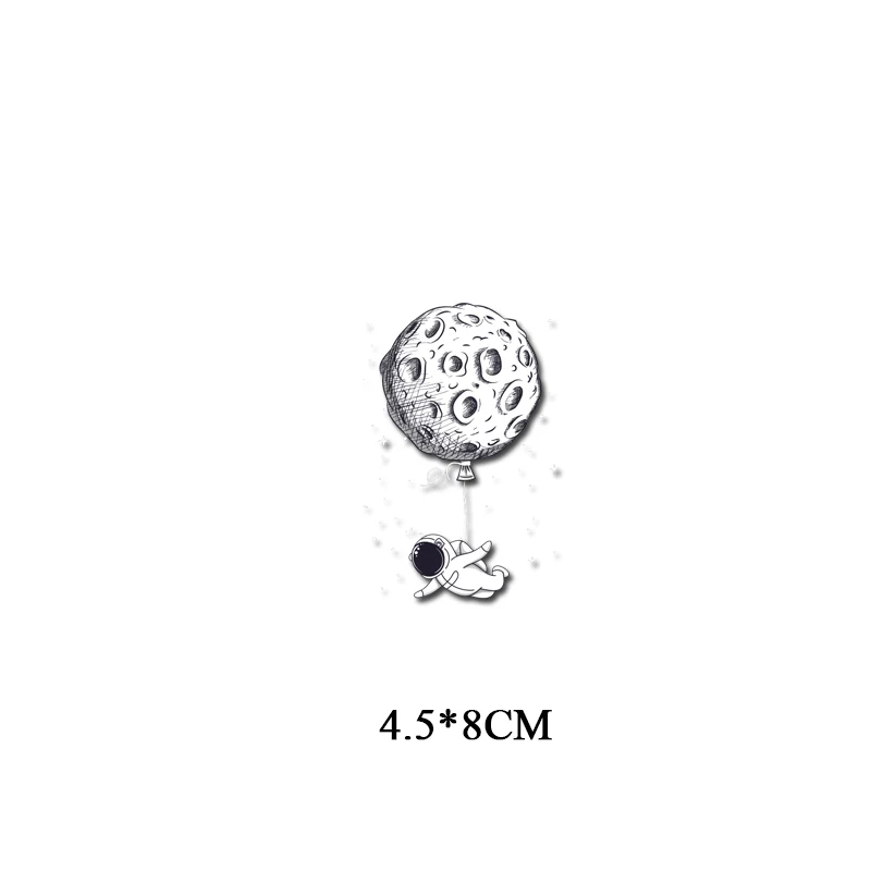 Утюг на трансфере астронавт Луна воздушный шар патчи для одежды DIY Футболка гладильная наклейки с космосом полоски на одежде термопресс
