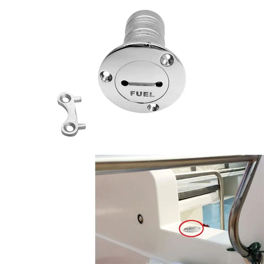 52mm 2'' Boat Gas Fuel Deck Fill / Filler & Key Lift Screw Cap O Ring Seal - Marine Grade 316 Stainless Steel