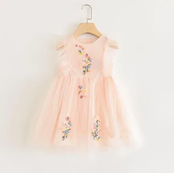 

2020 Summer Children Baby Embroidery Mesh Dresses , Girls Princess Sweet Clothes 6 pcs/lot, Wholesale
