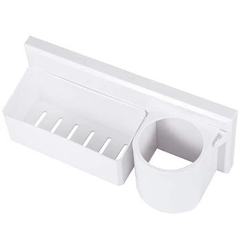 

Hair Dryer Holder with Storage Basket Adhesive Bathroom Blow Dryer Rack Wall Organizer Shower Caddy Storage Accessories