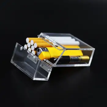 

1pc INS Wind Acrylic Transparent Cigarette Case Thick Portable Lighter Package Storage Box Hip Hop Hard Shell Holder Storage Bag