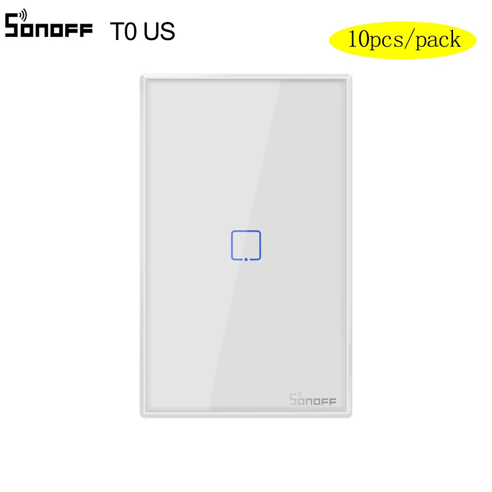 10 шт. Sonoff WiFi Smart Switch T0 US 1 2 3 банда настенная сенсорная панель беспроводной пульт дистанционного управления умный дом контроллер Alexa Google Home