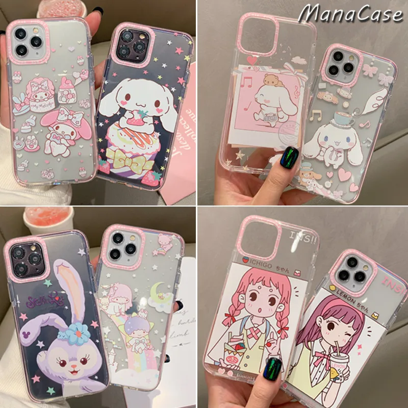Симпатичный 3D Мелодия Cinnamoroll аниме цветной границы чехол для телефона iPhone 11 Pro Max X