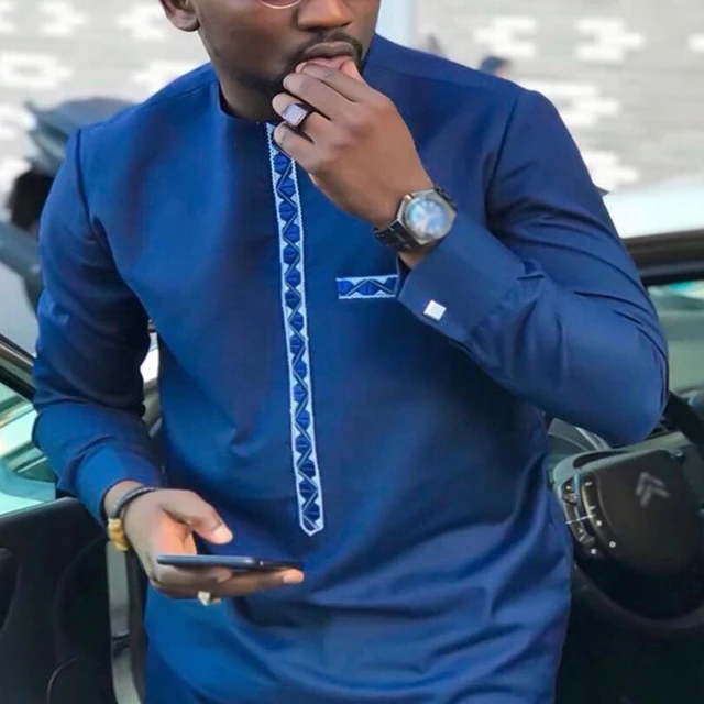 Kunle Dashiki Long Sleeve  Top With Trouser