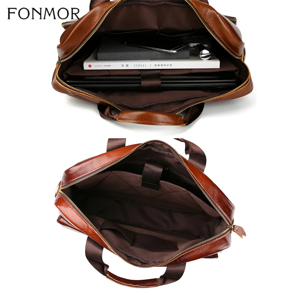 Fonmor модный портфель из натуральной кожи, сумка-мессенджер, сумка для ноутбука, Pc-рабочая воловья кожа, мужские деловые сумки на плечо, Офисная сумка