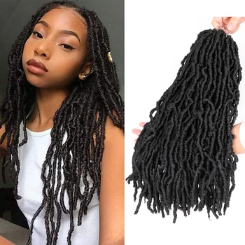 

DAIRESS 18" Goddess Locs 21Stands Nu Locs Crochet Hair Dreadlock Extensions Crochet Braids Synthetic Faux Locs Crochet Hair