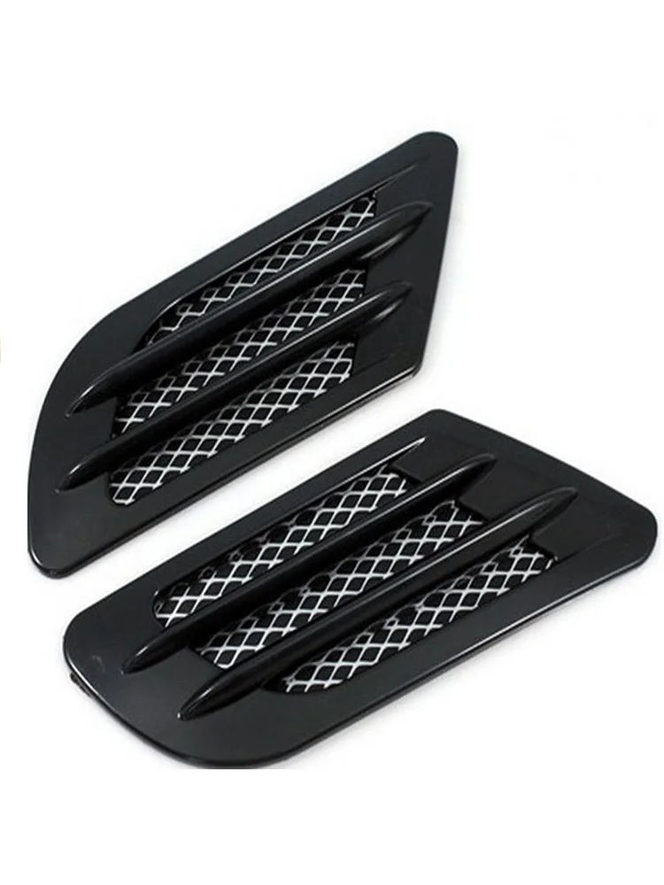 2pcs Hole Intake Air Flow Grille Decoration Sticker Modified Car Shark Gill Side Air Vent Fender