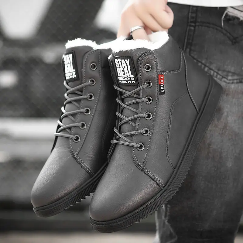 

Winter snow boots men's plus velvet thick warm Martin boots waterproof high-top