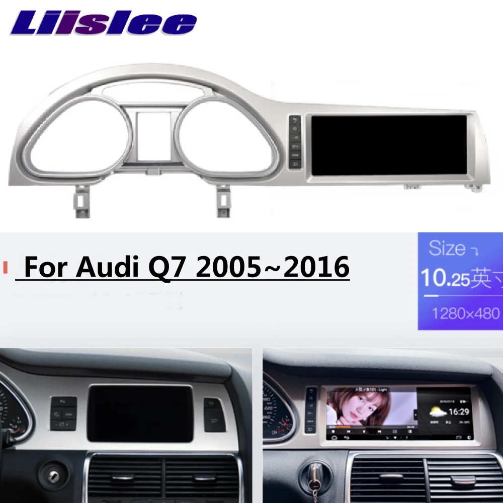 Для Audi Q7 2005~ MMI 10,25 дюймов LiisLee CarPlay адаптер давления в шинах автомобильный мультимедийный плеер gps аудио радио навигация NAVI
