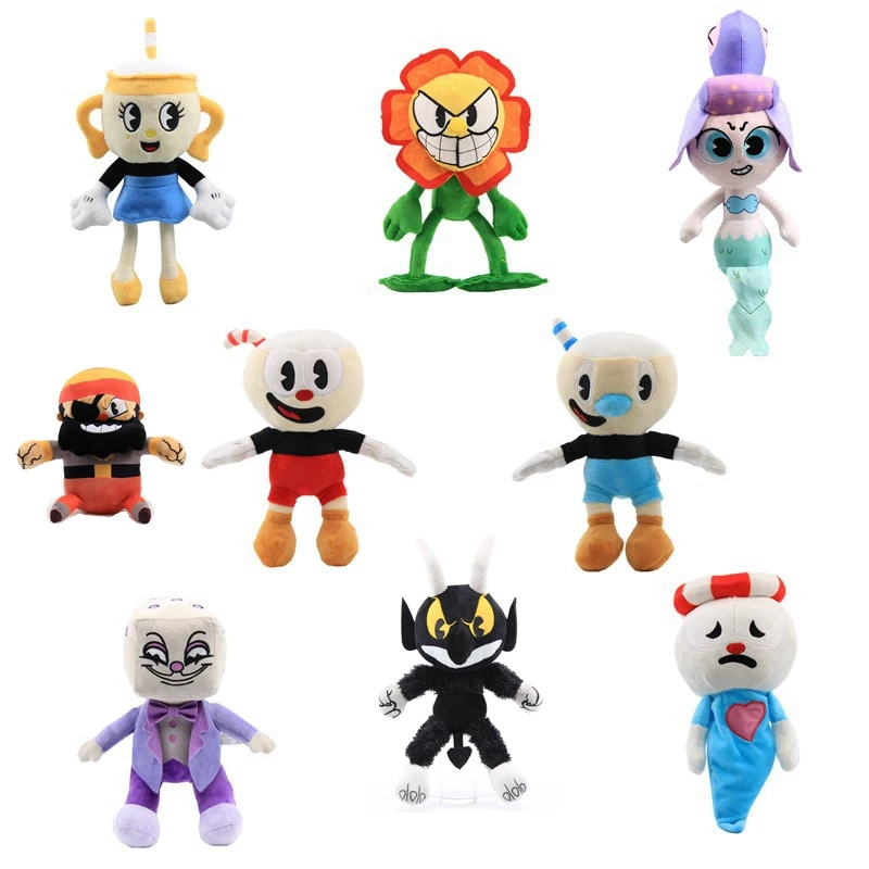28 см Cuphead Mugman плюшевая кукла легендарный халус босс дьявол мягкие животные