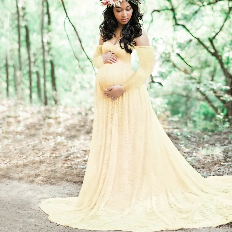 Envsoll Кружевное платье макси для беременных; реквизит для фотосессии; платье для беременных; платья для фотосессии; платье для беременных женщин