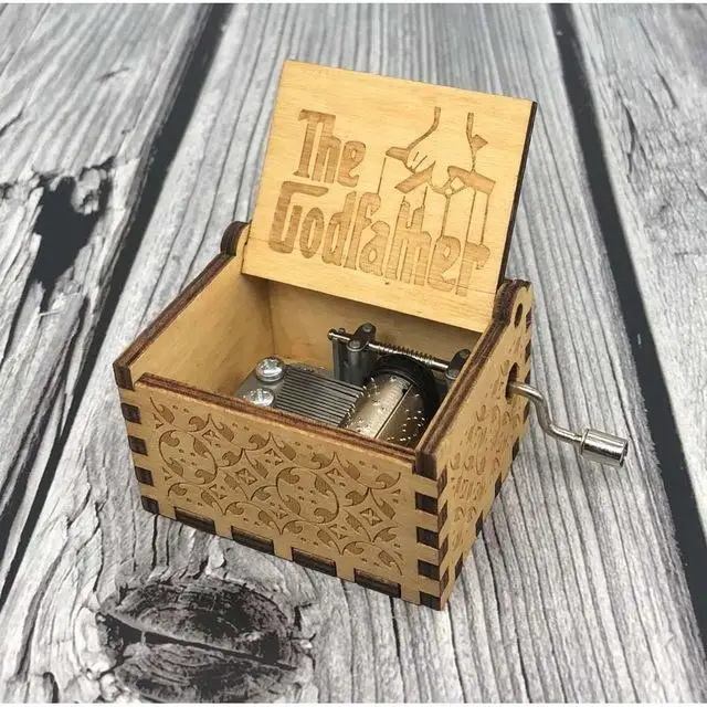 The Godfather Деревянная музыкальная шкатулка La Vie en Rose, ручная Игра престолов, Звездные войны, Imagine John queen, музыкальная шкатулка, Рождественский подарок - Color: The Godfather