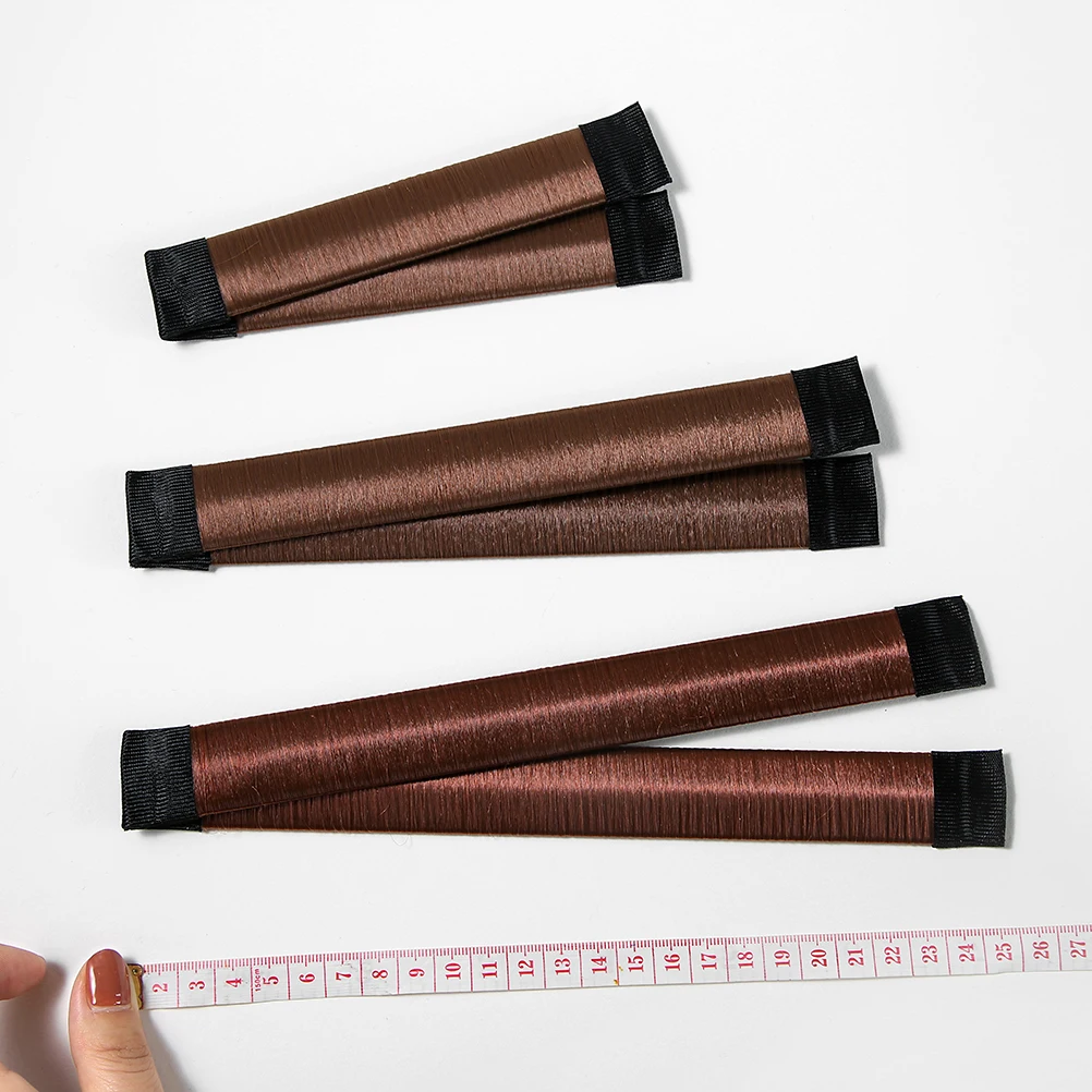 3pcs Brown Девушка французское блюдо синтетические Волшебные волосы булочка производитель Пончик Стиль инструмент Аксессуары для волос женский ребенок парик бигуди Ролик Braider повязка на голову - Цвет: 3pcs Brown