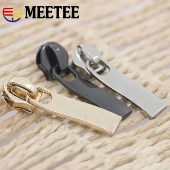 

Meetee 5# 20Pcs 32x8mm Metal Zipper Slider for Nylon Zippers Zip Head Puller Bag Clothing Suitcase Diy Sewing Hardware Accessory