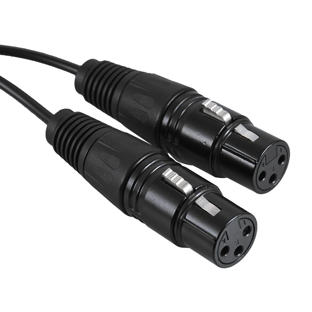 0.3m/1ft XLR Y Splitter 3-Pin Male to Dual Female Mic Microphone Cable Cord