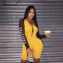 Simenual Mesh Patchwork Fitness Workout Rompers Womens Jumpsuits Letter Print Long Sleeve Zipper Active Wear Biker Playsuits Hot Simenual Mesh Patchwork Fitness Workout Rompers Womens Jumpsuits Letter Print Long Sleeve Zipper Active Wear Biker Playsuits Hot