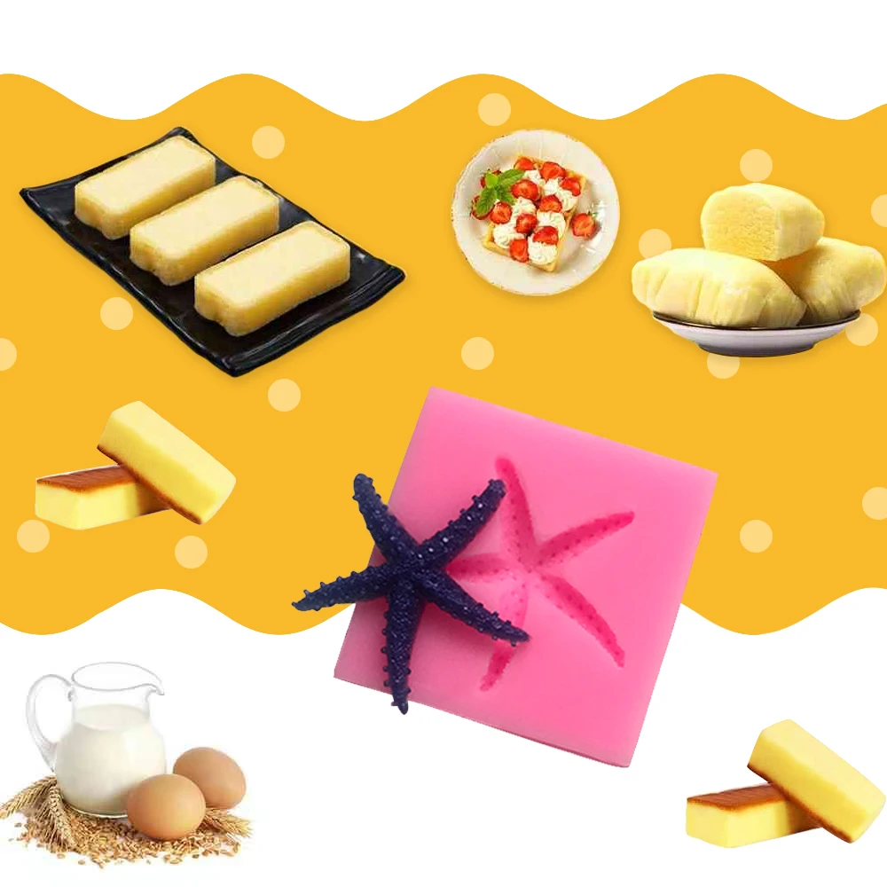 

The pentagon starfish sugar molds, silicone lace mold, DIY fondant cake mold chocolate candy mold cake tools