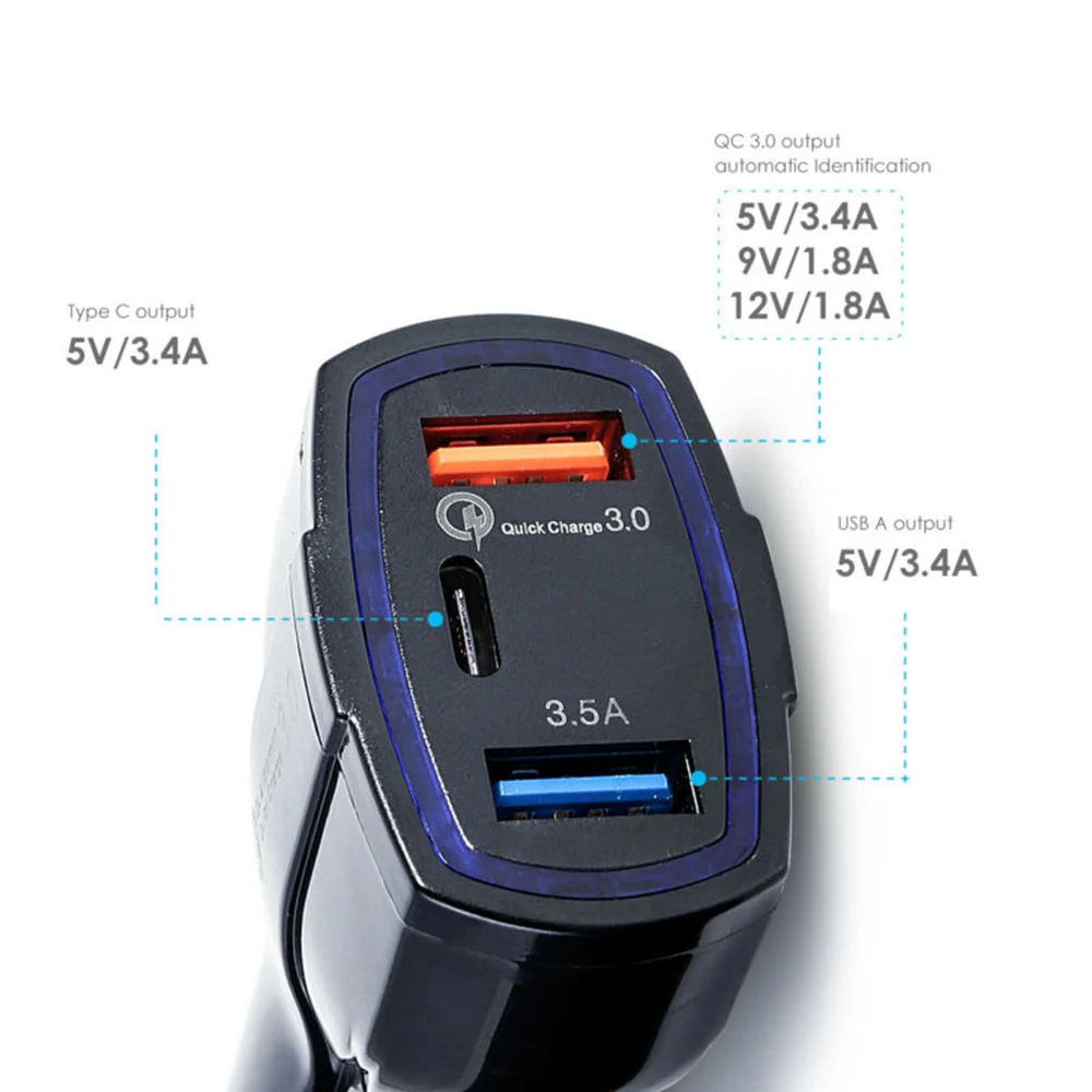 1* QC 3,0 Быстрая зарядка-адаптер с двумя USB Порты и разъёмы быстрая Зарядное устройство 5 V/3.5A аксессуары