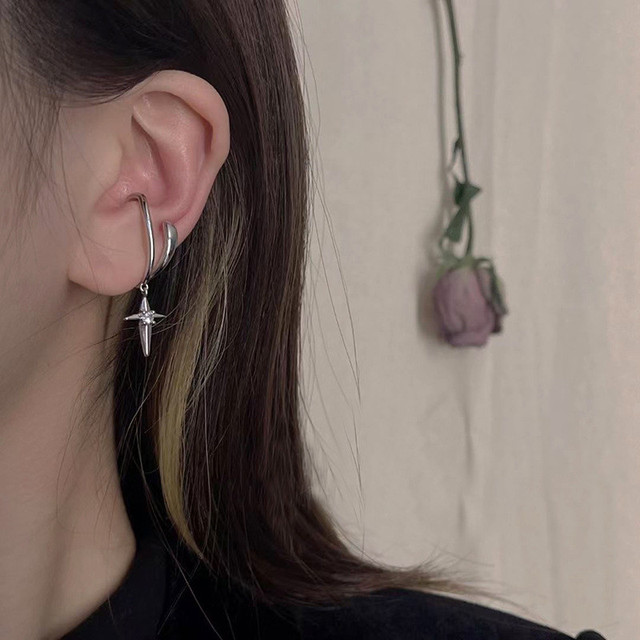 Personality Star Clip Earrings For Women Simple Cartilage No Piercing Ear Cuff Adjustable Jewelry Gift