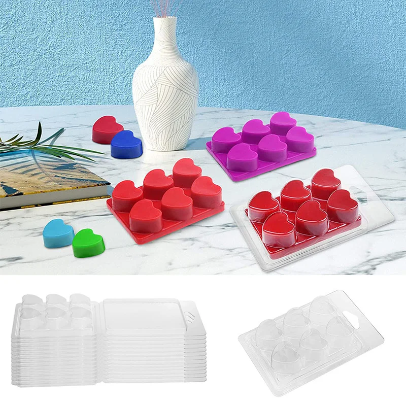 PVC Wax Melt Packaging Box Clear Transparent Heart Shape Clamshells