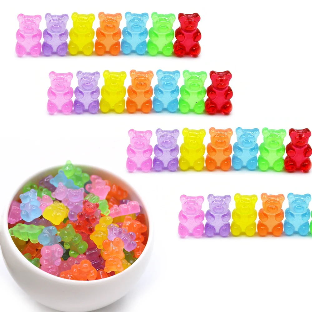 

10Pcs Bear Charms for Slime DIY Candy Polymer Bead Filler Addition Slime Accessories Toys Lizun Modeling Clay Kit for Children E