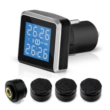 ЖК-дисплей, система контроля давления в шинах, зажигалка, автомобильная Беспроводная система TPMS, 4 датчика