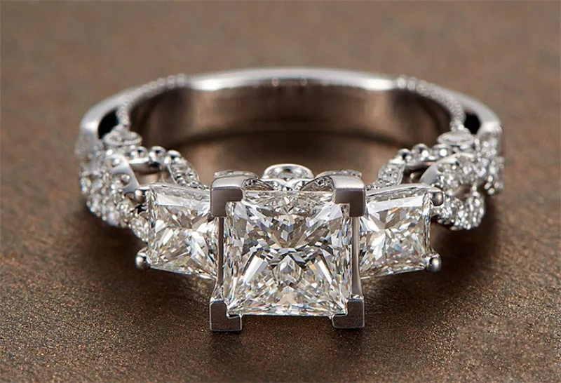 Vintage Court Promise ring 925 Sterling silver AAAAA cz statement Party Wedding Band Rings for women Birdal Fashion Jewelry Gift