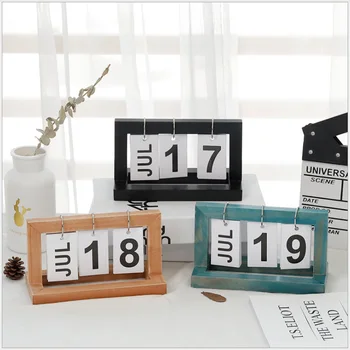 

Wooden Page Turning Calendar Desk Decoration Accessories Creative Simple Home Desk Calendar Decoration