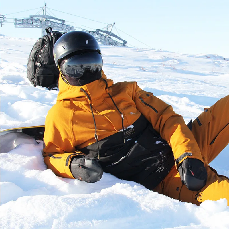 Одежда для сноубординга, мужской женский зимний костюм, Толстый водонепроницаемый лыжный костюм с двойной пластиной, стиль