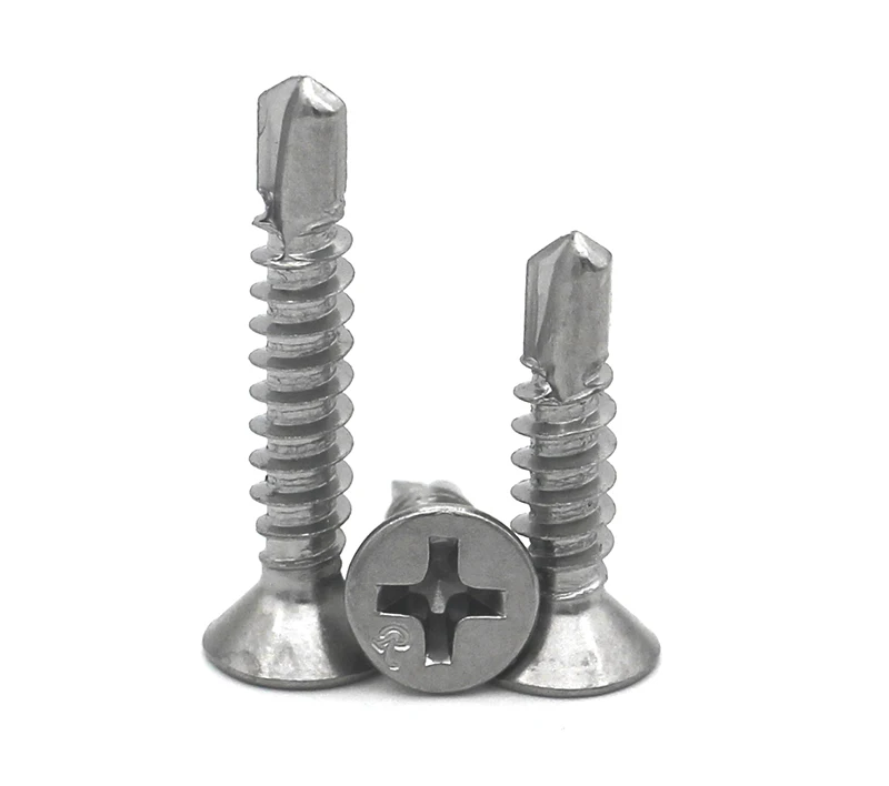 410 Edelstahl m 4,2 Phillips Flachen Kopf Selbst Bohren Tippen Schraube Kit Kreuz Einbau Senkkopf Selbst-Derlling schrauben – Detail 8