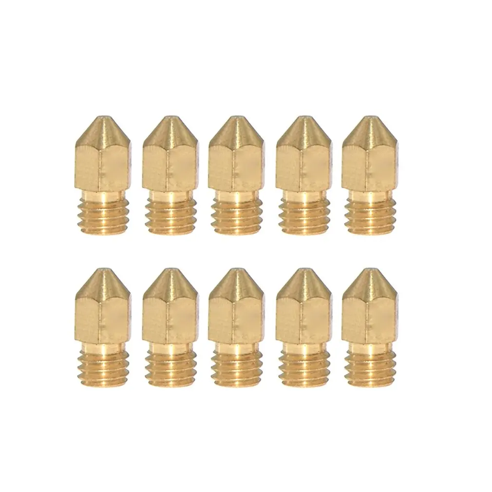 

10Pcs/lot MK7 MK8 Brass Nozzle Extruder Threaded 0.2/0.3/0.4/0.5/0.6/0.8mm For 1.75mm Filamnet Head 3D Printer Parts
