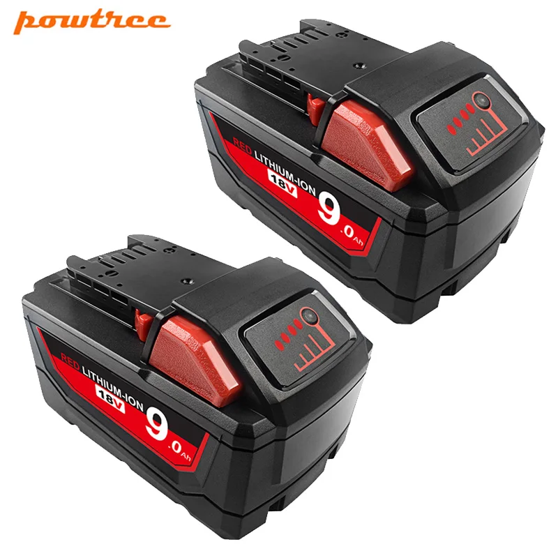 Powtree 18 в 9000 Ач 1815 мАч для Milwaukee M18 XC Li Ion сменный аккумулятор 48 11 M18B2 M18B4 M18BX