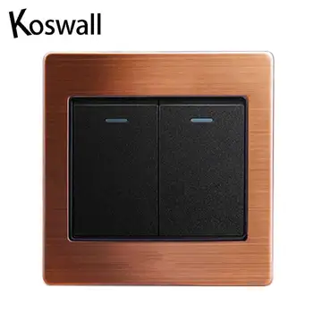 

Luxurious Rose gold black Push Button switch socket 2gang1way Wall socket 110v-250v 10A