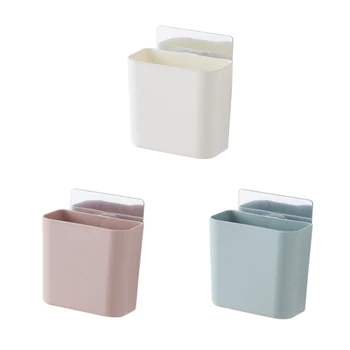 

Bathroom Powerful No Trace Nail-Free Wall-Mounted Mini Hanging Basket Bathroom Wash Toothbrush Storage Bucket