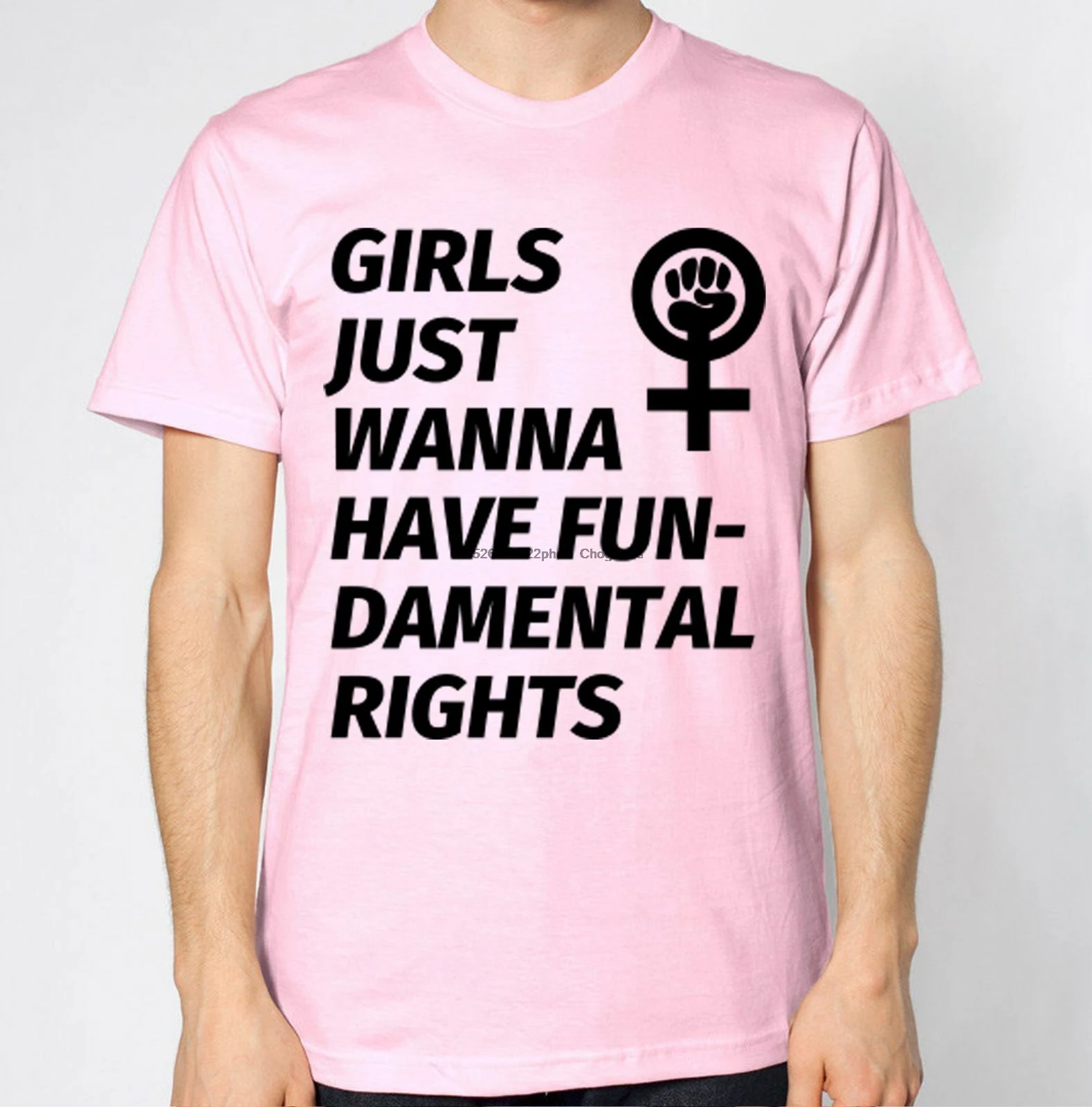 Girls Just Wanna Have Fundamental Rights T-Shirt Patriarchy Feminist Feminism | Мужская одежда