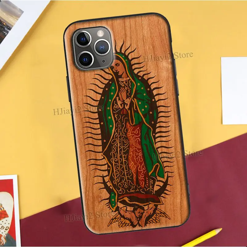 apple iphone 13 pro max case Guadalupe San Judas Wood For iPhone 12 Pro Max 13 mini Case For iPhone 11 Pro Max XS XR X 7 8 Plus SE 2020 Funda best iphone 13 pro max case