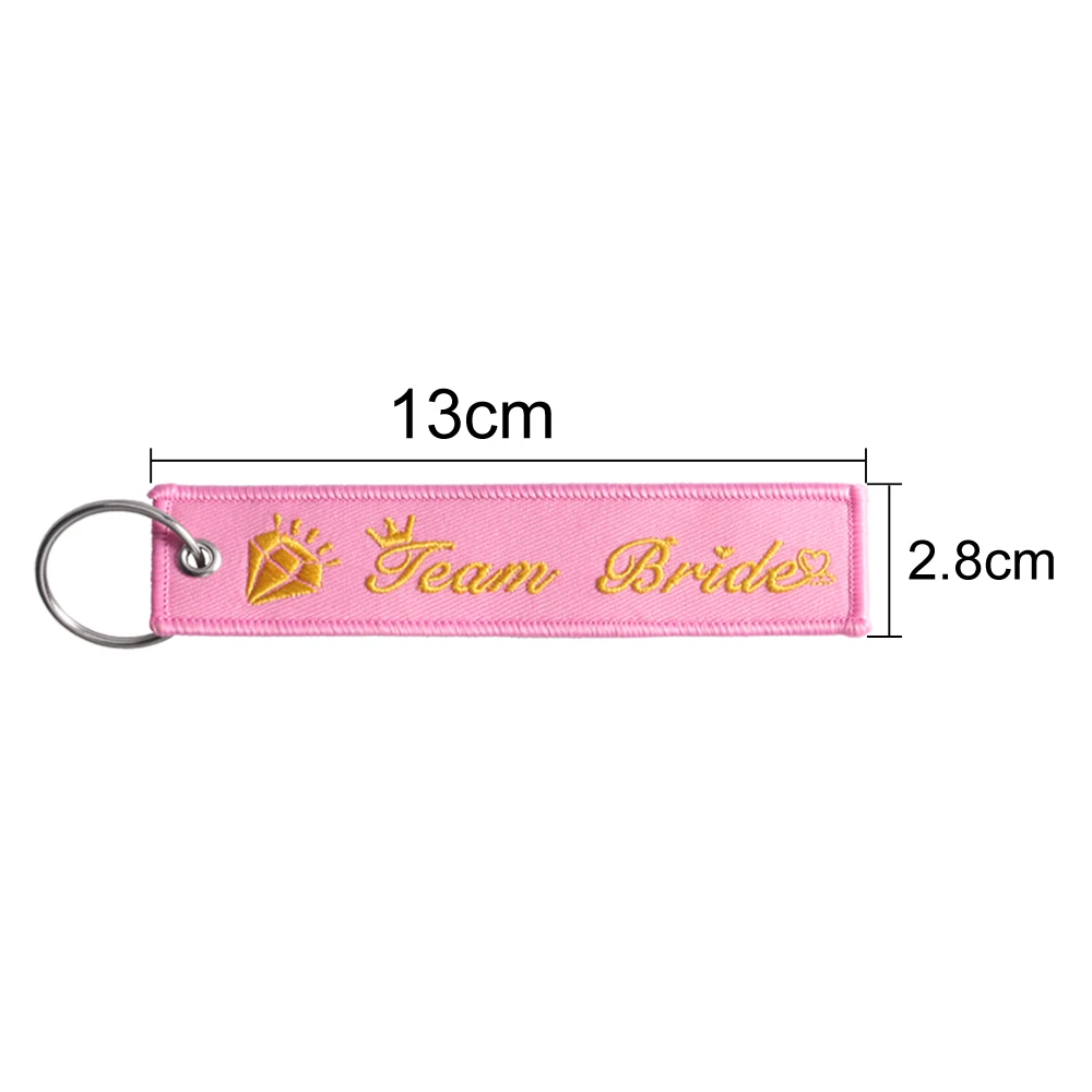 Fashion Team Bride Keychain for Wedding Party Key Fobs Black Gold Key Chains Chaveiro Remove Before Flight New Key Tag (6)