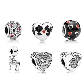 

NEW 100% 925 Sterling Silver Charm Piercing Heart Hollow Crystal Fit European Women DIY Bracelet Bead Factory Wholesale
