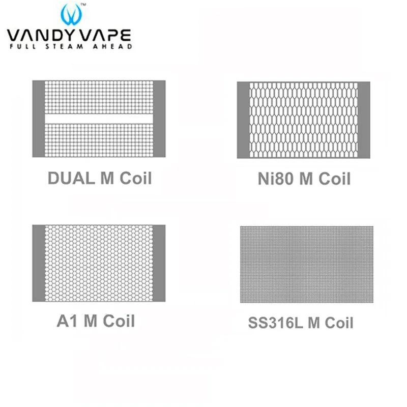 10 шт. 50 оптовая продажа Vandy V2 спираль RDA 0 15 Ом двойной M Ni80 KA1 12 SS316L Спираль провод