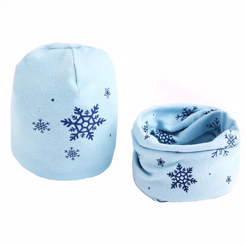 Fashion Star Print Children Beanies Lovely Owl Swan Girls Ring Collar Boy Cotton Cap Kids Neckerchief Baby Hat Scarf Set