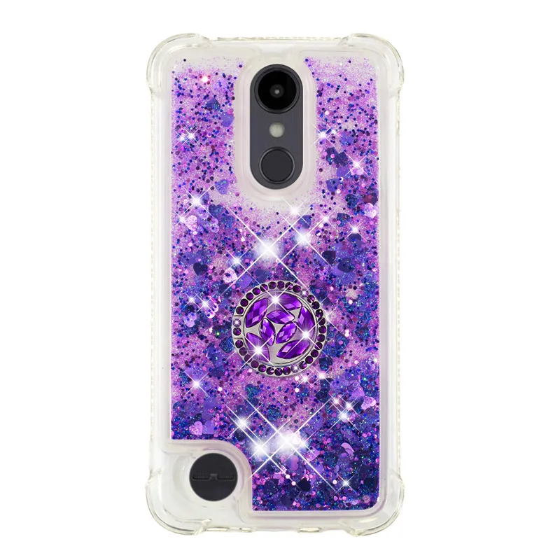 purple Для LG EU version K4 K8 K8 Алмазный перстень чехол для телефона противоударный мягкий силиконовый защитный чехол - Цвет: purple