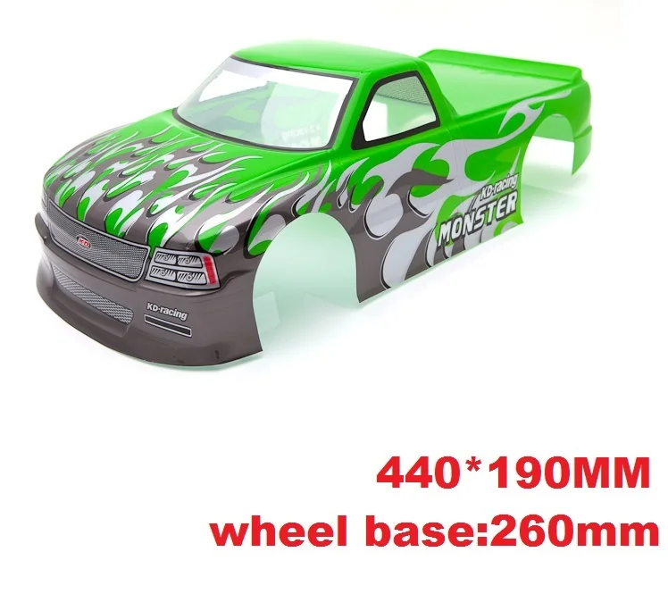 YUKALA 1/10 пвх окрашены тела оболочки для 1/10 RC Monster Truck 94188 размеры 430/440/450 мм* 193 мм Колесная база 260 мм