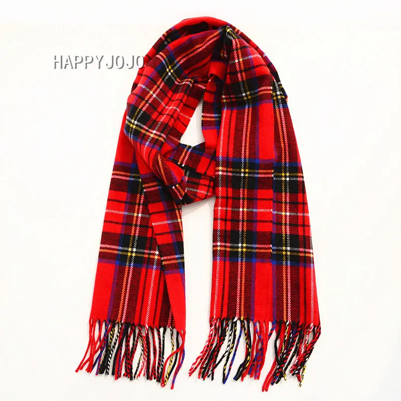 Classic red plaid children scarf warm winter small narrow shawl women ladies lovely fashion casual scarves child boy girl kids scarf