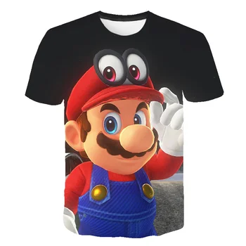 

Classic Cartoon Mario 3D t-shirt 2020 New Harajuku style Classic game Mario Bros kids clothes Mario boys clothes Street t-shirt