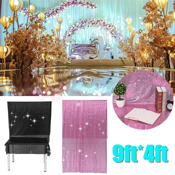 

9ft*4ft Sparkly Sequin Party Backdrop Background Photo Booth Curtain Party Wedding Decorations Photography Backdrops 120*270cm