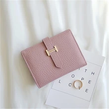 

Genuine Leather Women's Luxury Design Coin Purse Fashion Short Money Bag Ladies Solid Color Card Holder Female Wallet 2021