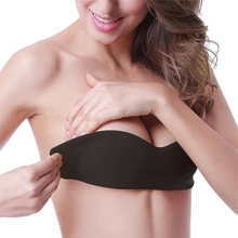 Женский клейкий бюстгальтер пуш-ап, силиконовый чехол для сосков, невидимый бюстгальтер, липкий бюстгальтер без бретелек, черный волшебный бюстгальтер