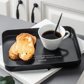 

Black Storage Tray Serving Tray With Teflon Coating Jewelry Tray Decorative Desktop Cosmetic Sundries Organizer Easy To Clean