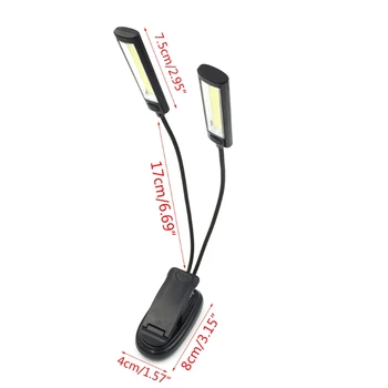 

Single/Double Head Two Gears Lighting Modes LED Light Clip-on Reading Book Lamp X6HC